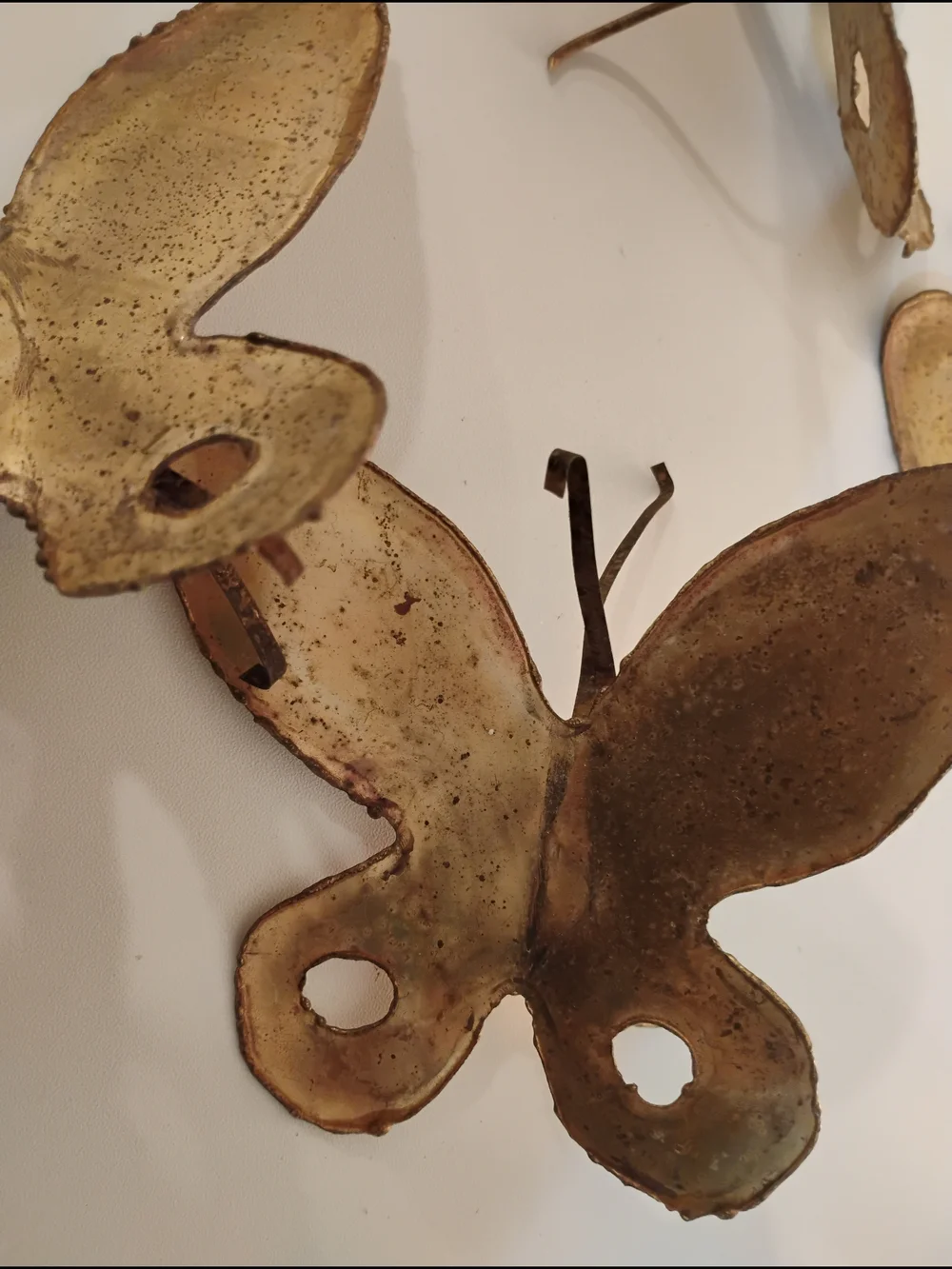 Gold Butterfly Metal Decor Cottagecore Mid Century